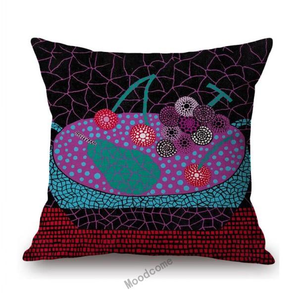 Modern Polka Dots Art Flower Vase Butterfly Pumpkin Yayoi Kasuma Japanese Style Cotton Linen Sofa Pillow Case Car Cushion Cover
