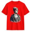 Vintage TShirt Watercolor JJustins BBiebers Fan Art Cotton TShirts Popular Tee Shirt for Unisexs Summer Short Sleeve Clothing