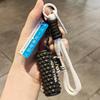 Mini Wolf Teeth Foam Roller Keychain: Fitness Pendant & Bag Decoration Gift