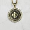 Heren 316L Roestvrij Staal Maltezer Kruis Ketting Vintage Tempeliers Pendent Round Templar Black Maltese Symbool Hangers