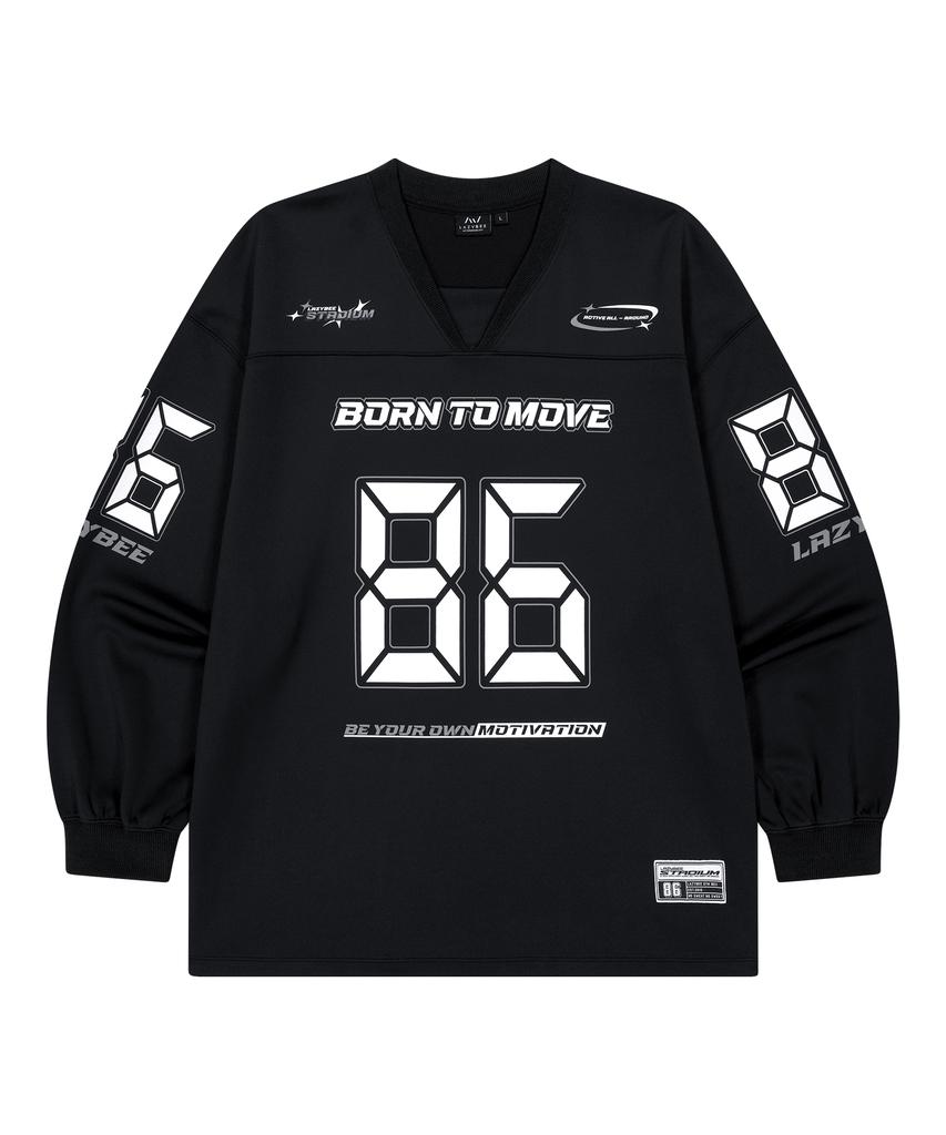 Leijibi Giant Fit Long Sleeve T-Shirt Rugby Jersey Oversized Fit Gym Wear Sweatshirt Running Jersey Block Core M (3 Colors)