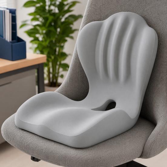 Ergonomic Seat Cushion with Back Support, High Density Memory Foam Office Chair Pad with U-Shaped Coccyx Relief, Breathable Car Seat Cushion for Home
