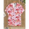 2025 New Summer Daily Fashion Short-sleeved Shirts 3D Flower-printed Men's Casual Shirts Outdoor Beach Hawaiian Style Shirts