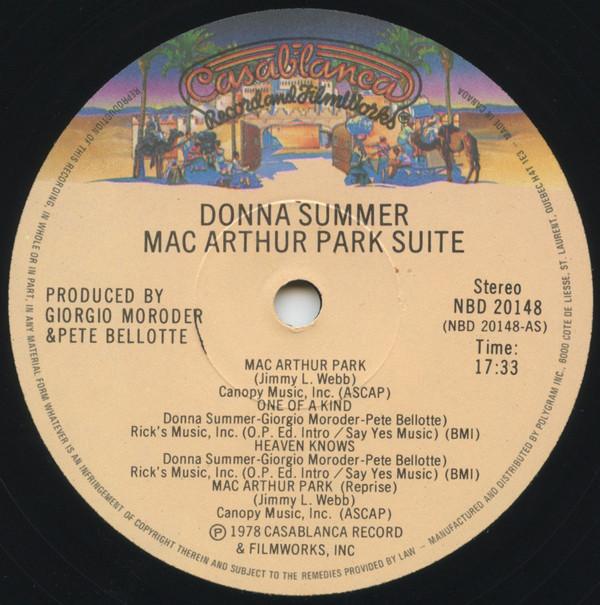 

12inch Record DONNA SUMMER Mac Arthur Park Suite NBD20148 Casablanca 1978 Canada SoulFunk Used