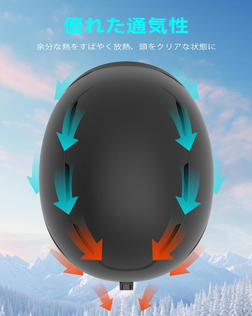 RIOROO Ski and Snowboard Helmet with 12 Omnidirectional EPS with Ear Snow Goggle Ideal for Ski and for and Unisex Vents, Adjustment, High-Density