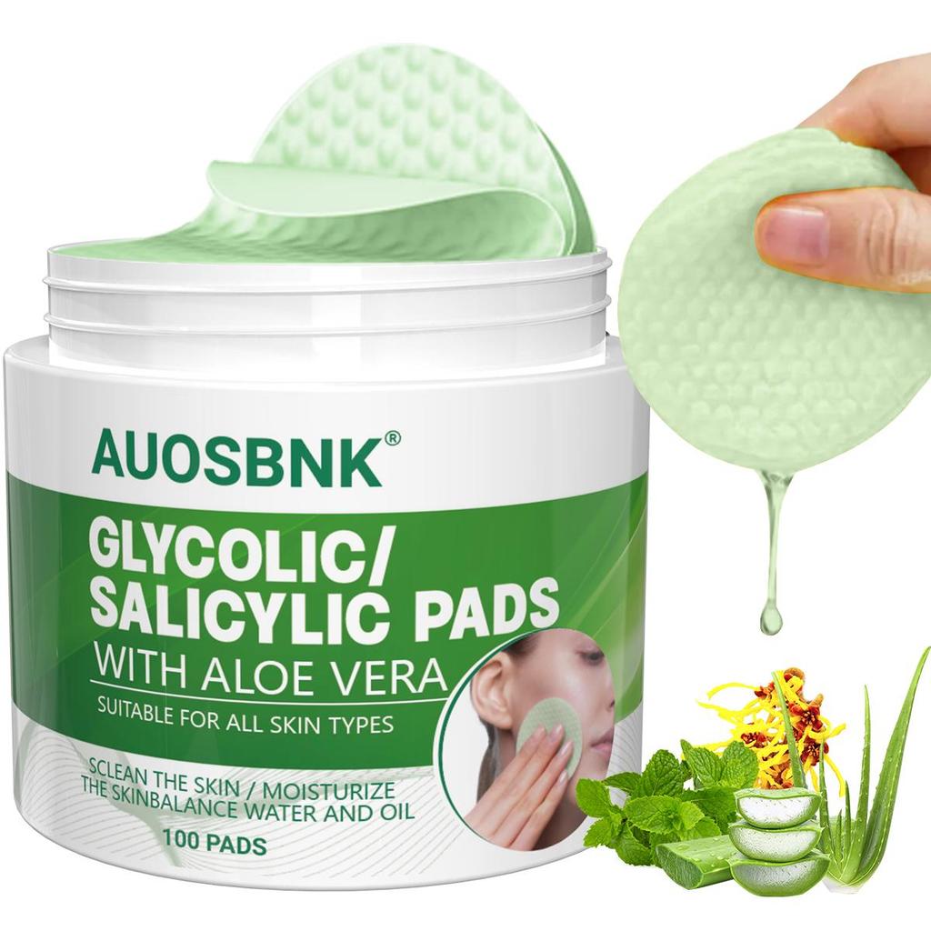 Aloe Salicylic Acid Pads For Face, Exfoliating Pads For Acne Prone & Oily Skin, Gently Cleanses To Prevent Breakouts  And Blackhead Removal-60Pcs