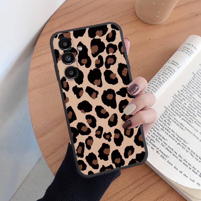 Leopard Print Phone Case For Samsung Galaxy A24 A54 A55 A34 A56 A16 4G Protection Back Cover Soft Silicone Fundas Shell Coque