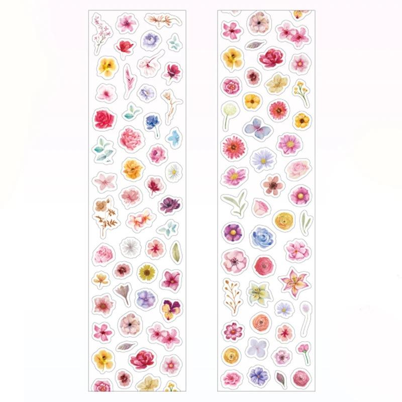 4 styly 1 role/balení akvarel květinové vyřezávané pásky na vypouštění odpadu pro DIY příručku, pouzdro na telefon, obálku, dekoraci