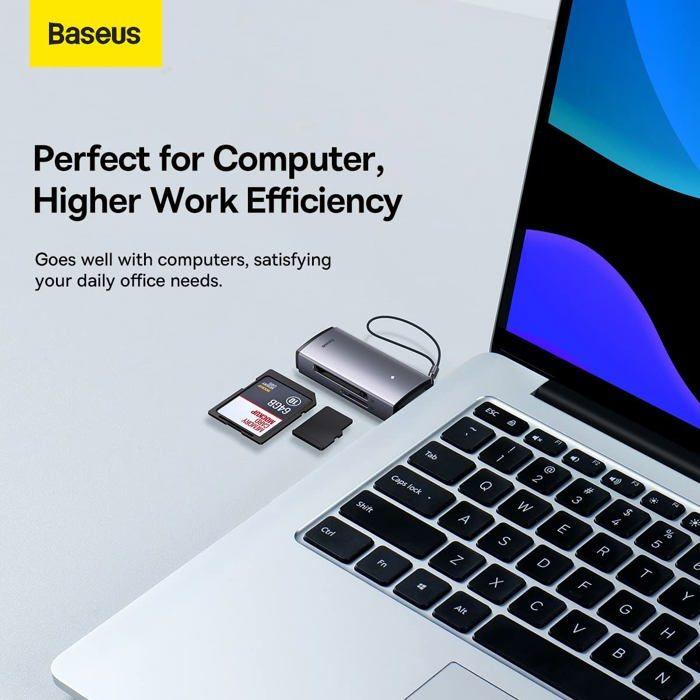 LECTEUR DE CARTES - BASEUS - AIRJOY - USB-A - SD/TF - Gris