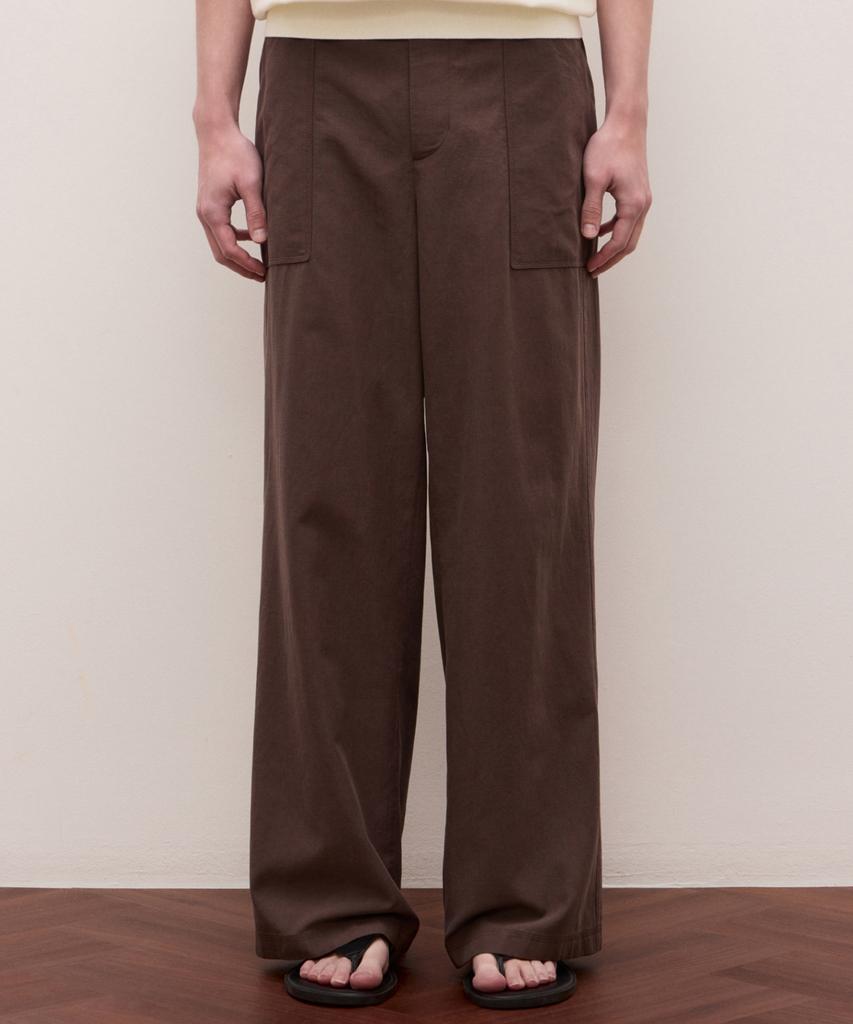 Jilseutyueoteunyuyogmaen Linen Blend Set-Up Pants - Brown (Jnpa6B512W2)
