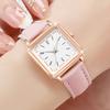 8Pcs/Set Fashion Women's Watch Sweet and Elegant Academy Style Leather Quartz Watch Set (Box Not Included)