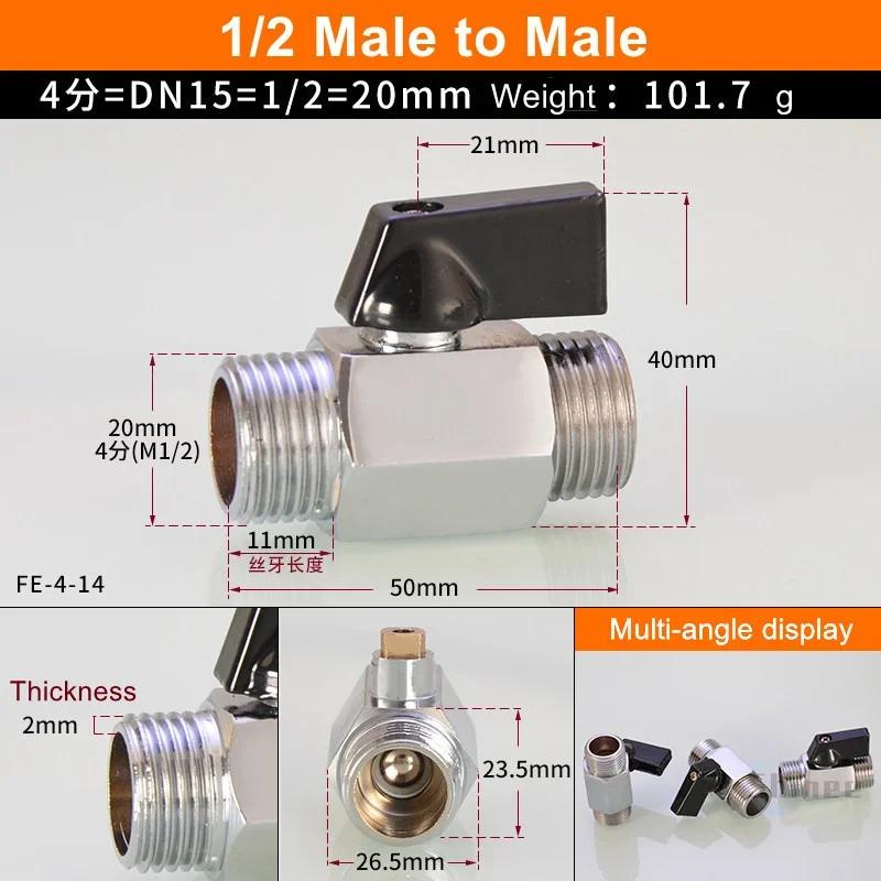 Air Compressor Water Gas Oil Shut Off Valve Brass Ball Valve BSP Threaded Black Mini Valve Male To Female