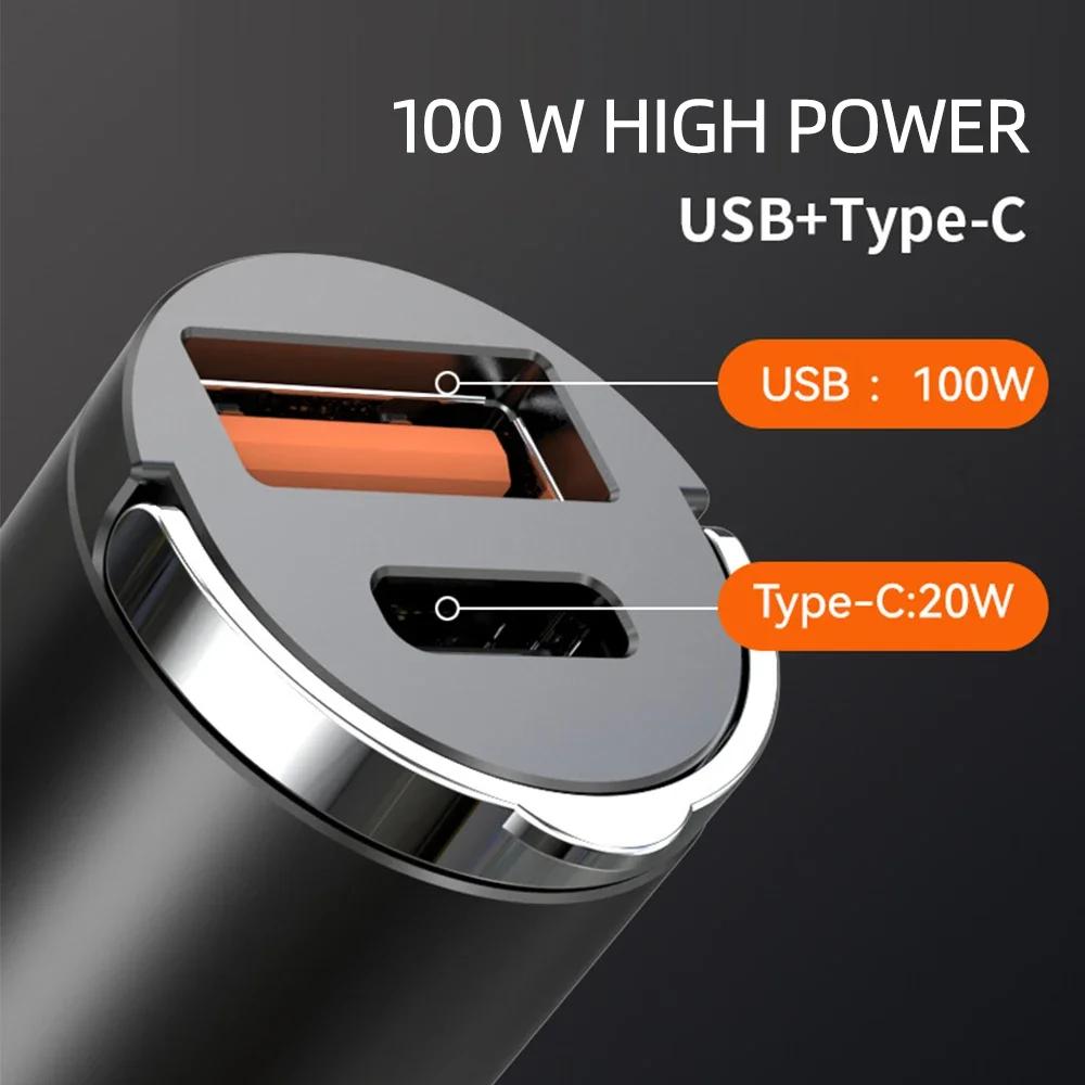 200W Car USB Fast Charger 4.0 QC4.0 QC3.0 QC SCP 5A PD Type-C 200W Fast Car USB Charger Universal for IPhone and Xiaomi Phones