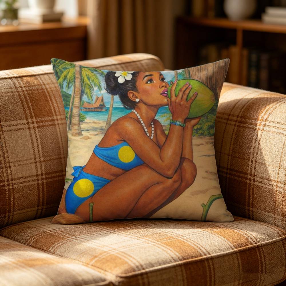 Hinano Tahiti Girl Polynesia Pillow Case Cushion Cover Throw Pillow Case For Car Sofa