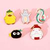 Fun Cute Day Manga Cartoon Character Metal Badge White Dragon Little Mouse Coal Ball Elf Alloy Brooch