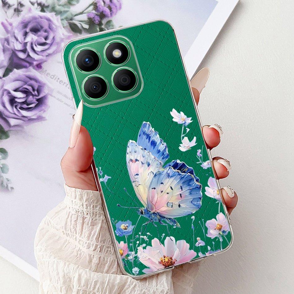 For Honor X8b Elegant Floral Butterfly Phone Case For HonorX8b X 8B 4G LLY-LX1 LLY-LX2 LLY-LX3 Soft Silicone TPU Cases