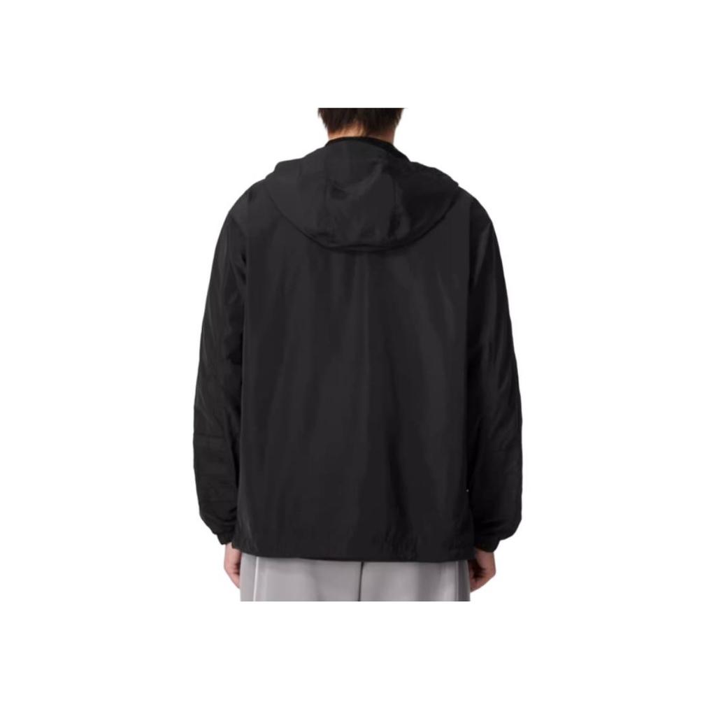 adidas Originals Atlanta Wiatrówka Jednolity Kolor Zapinana na Zamek Sportowa Kurtka z Kapturem Męska Kurtki Czarna JD6392