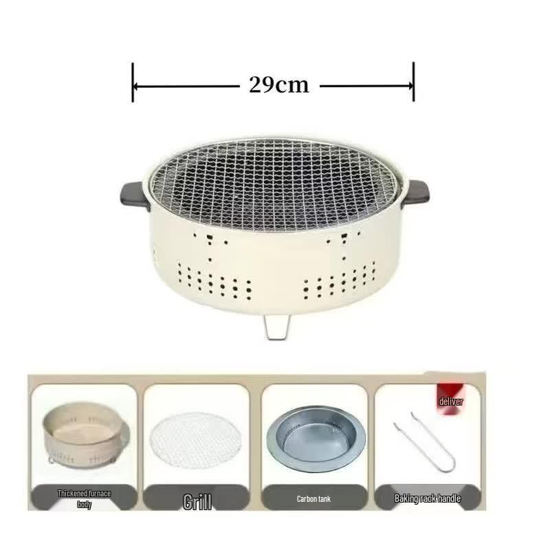 Oeny Portable Multi-functional Round Charcoal Grill