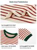 Ice Silk Women's Striped T-shirt, Short Sleeve, Plus Size, Korean Style, 2026 Summer Collection