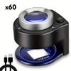 60X Coin Magnifier,Rechargeable 6 LED Metal Magnifier Glasses,USB Dual Power Portable Loupe For Jewelry Coin Stamp Textile Checking