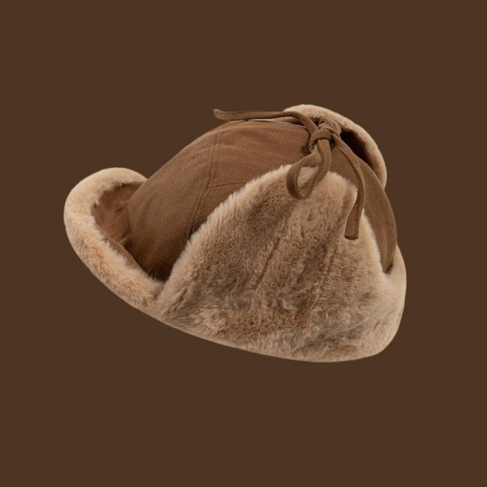 Casual Faux Fur Winter Hat Lamb Wool Warm Faux Fur Hat Thick Earflaps Hat Winter Season for Men and Women