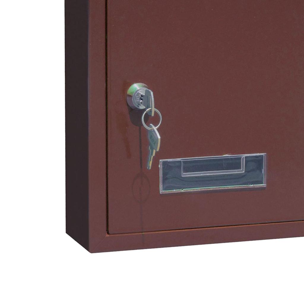 Metal Rustproof Post -Mounted Key Locking Premium Mailbox with Letter Slot Drop Box Case