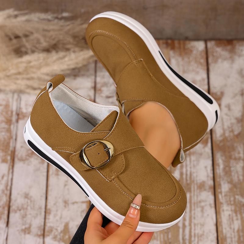 Faux Suede Platform Loafers Women Lightweight Slip On Thick Sole Sneakers Woman Plus Size 43 Comfort Non Slip Casual Shoes