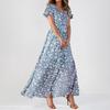 Women's Summer Dresses Casual Short Sleeve Maxi Dresses Cute Floral Maxi Dresses Wedding Guest Dresses Chiffon Flowing Dresses