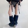 Women Japanese Punk Buckle Strap Leg Warmers Harajuku Aesthetic Streetwear Baggy Loose Denims Leg Sleeve Foot Covers