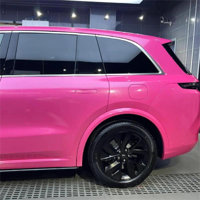 Pellicola Wrap in Vinile Rosa Candy per Tuning Auto Bici Moto Decalcomania Metallica Adesivo Lucido con Canali di Sfiato Aria