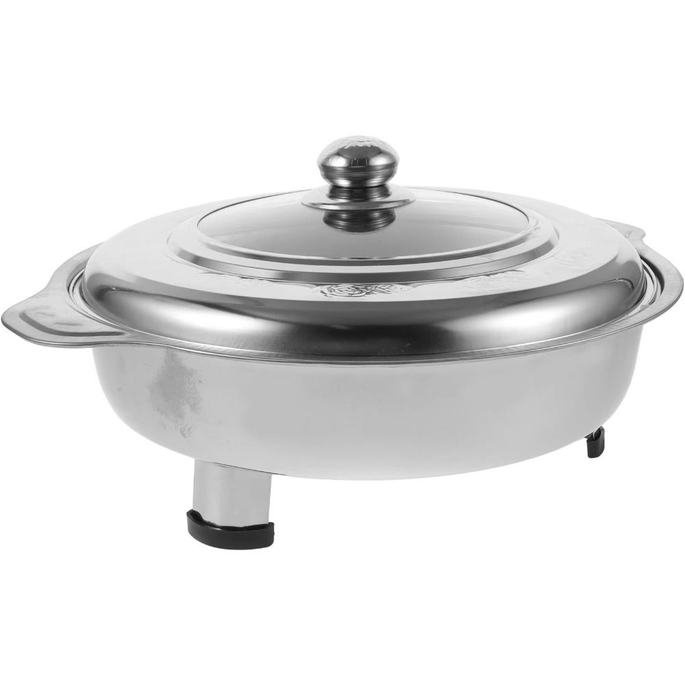 Stainless Steel Buffet Chafing Dish Food Tray Handle Detachable Legs Portable Cooking Gear Save Space Hot Pot