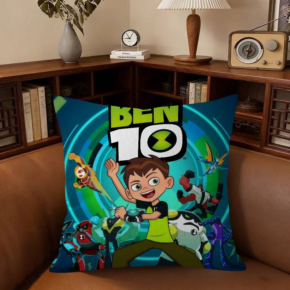 American C-Cartoon B-Ben 10 Cute Cushion Cover Inches Farmhouse Decor Home Throw Pillow Covers For Couch Decorations