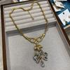 Orecchini Lunghi con Frange Completamente di Diamanti Stile Retrò Francese Wran Orecchini Pendenti di Alta Gamma alla Moda per Donna