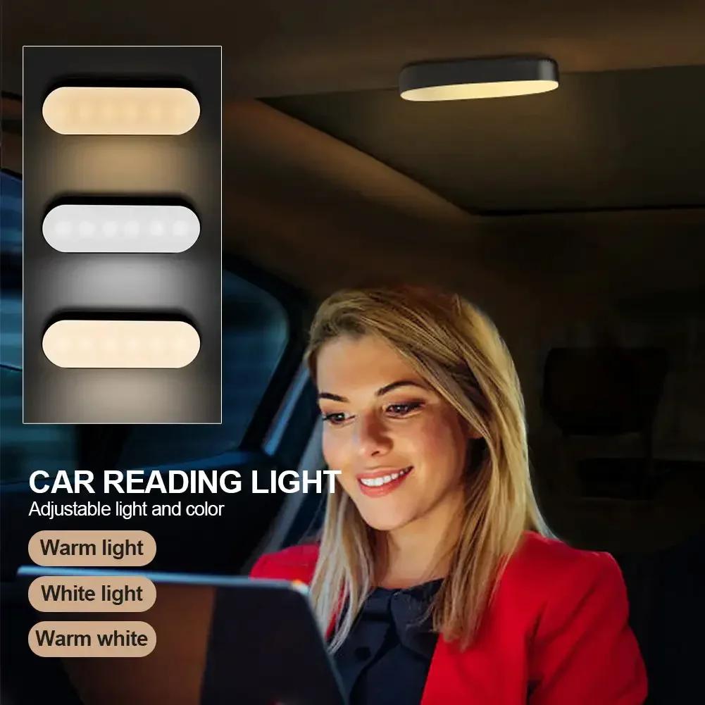 USB Charging Car Reading Light Magnetic Wireless Atmosphere Light Dome Lamp LED Night Light Interior Ceiling Light Car Styling