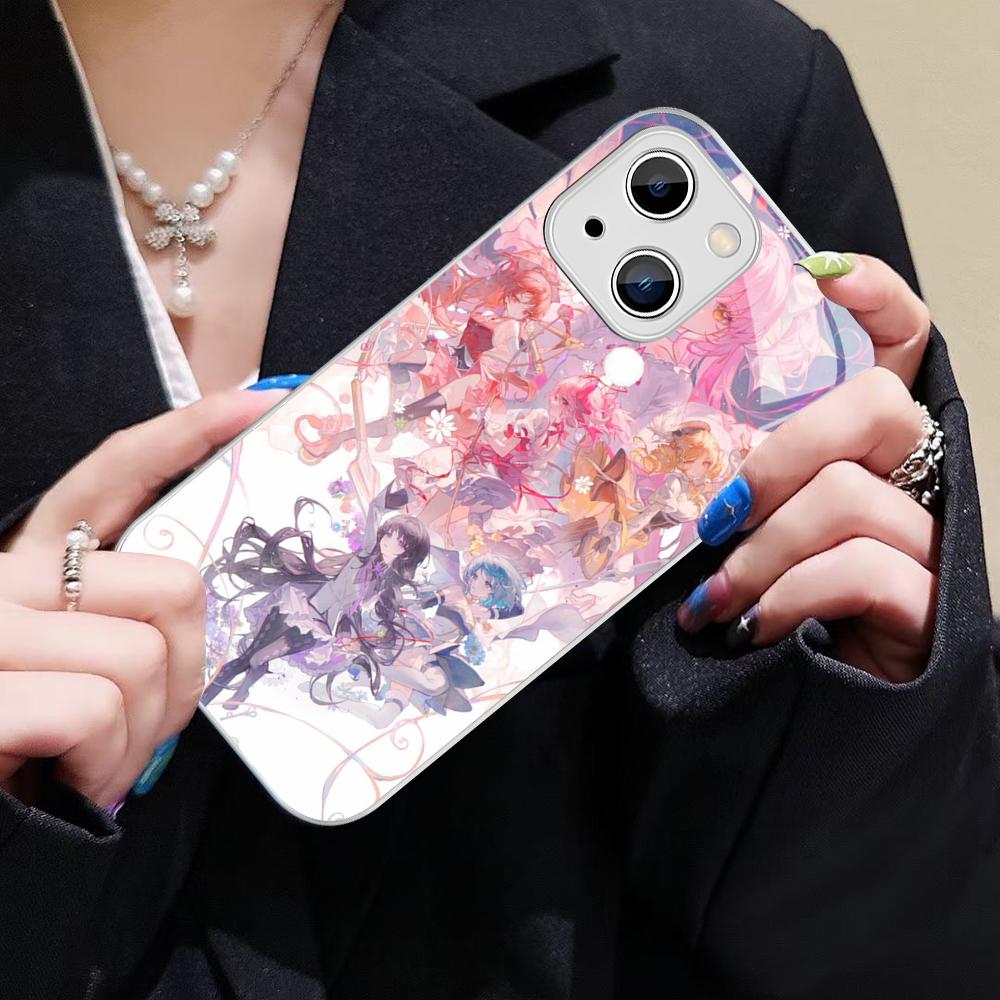 Puella Magi Madoka Magica Phone Case For IPhone 14 13 12 Mini 11 Pro XS Max X XR 14 Plus Tempered Glass Cover
