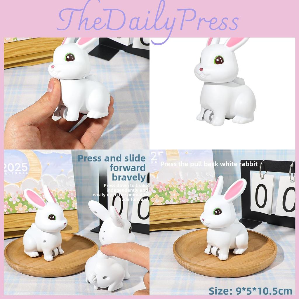 Childrens Toy Little White Rabbit Inertia Press Rebound Force Animal Cartoon Car