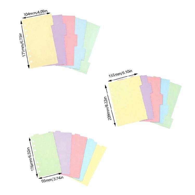 Rainbow Patterned Index Pages For Binders Easy To Rearrange Sections Ideal For Classifying Important Paper