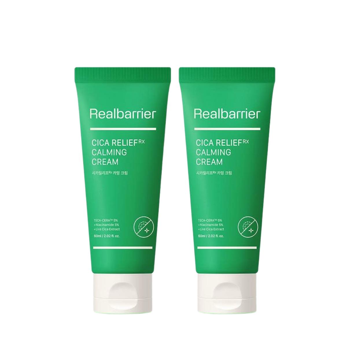 

Real Barrier Cica Relief RX Calming Cream Soothing Facial Moisturizer for Sensitive Skin 60ml (Set of 2)