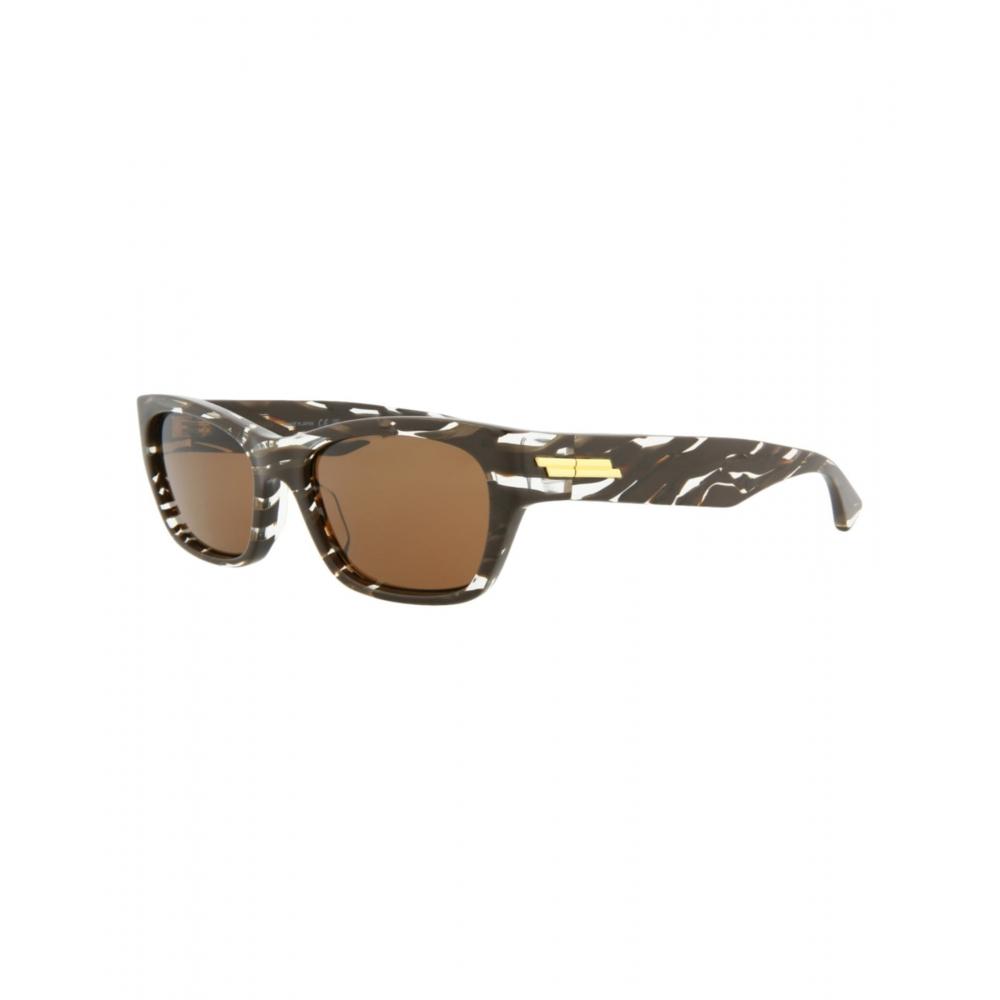 Bottega Veneta Square Frame Acetate Sunglasses Brown Brown Brown
