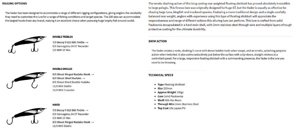 Malosi VA220F-SI Vader 220F Floating Lure SUSHI (1624)