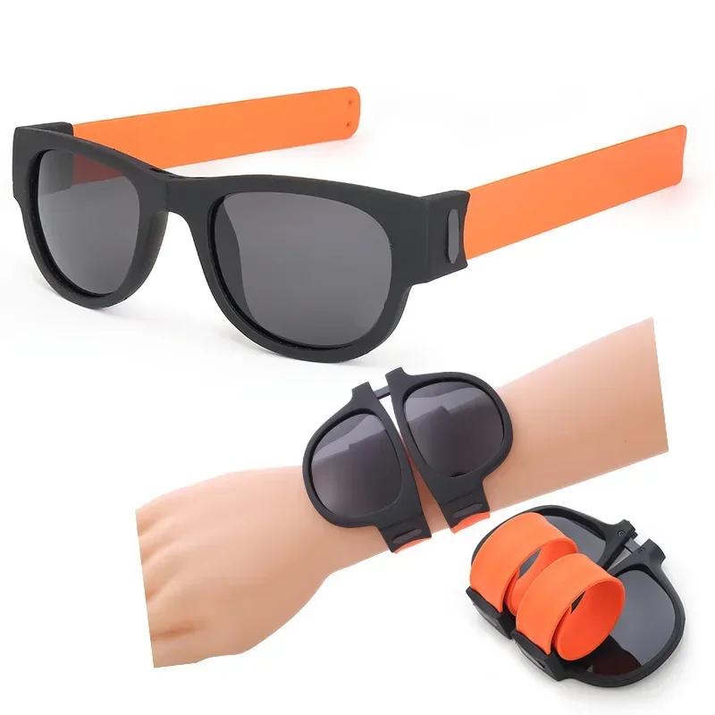 Pop Mirror Bracelet Glasses Folding Sunglasses Wrist Sunglasses Unisex Glasses Stylish Driving Sunglasses for Women Men