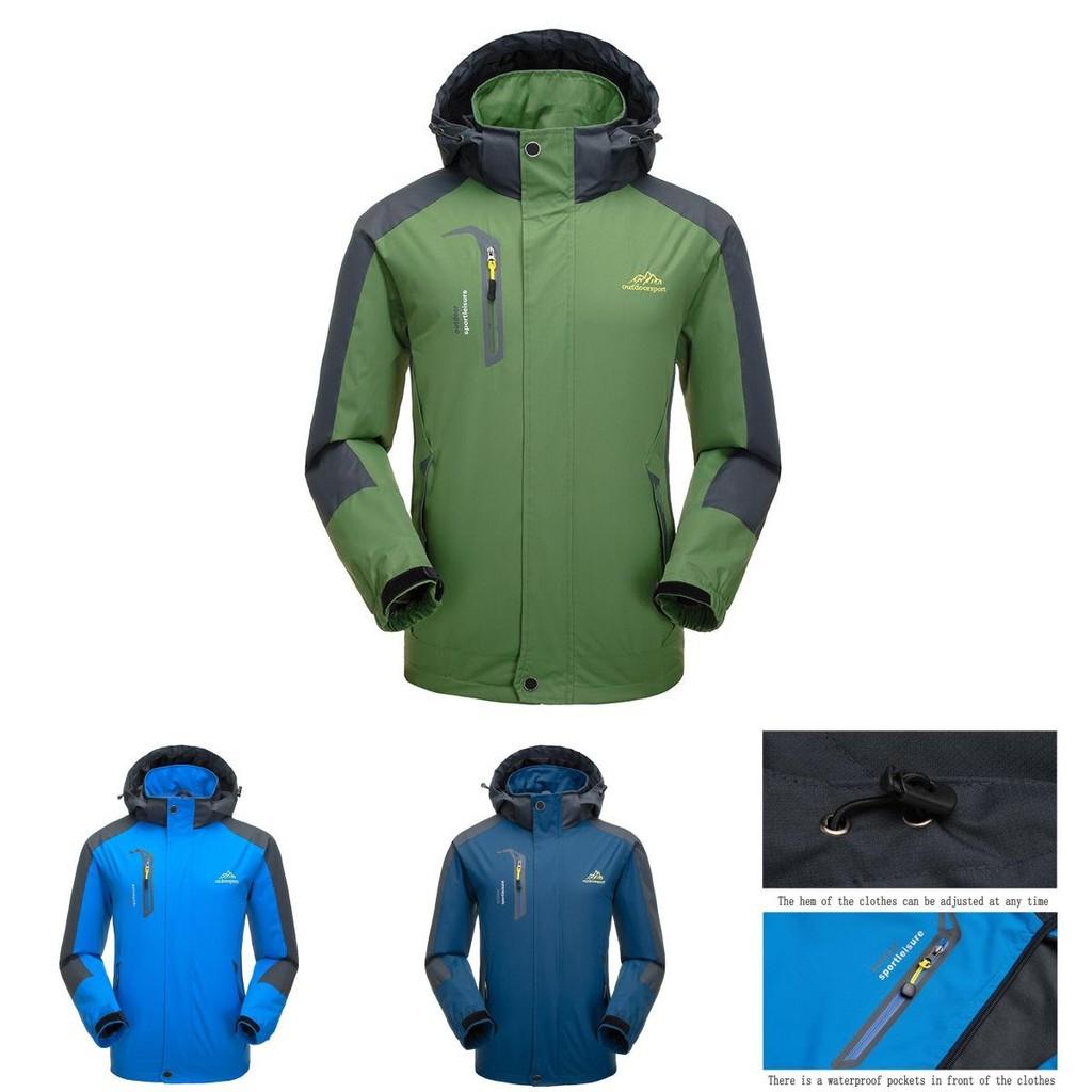 Waterproof Windproof Men Warm Coat With Detachable Hood And Adjustable Cuffs For Winter