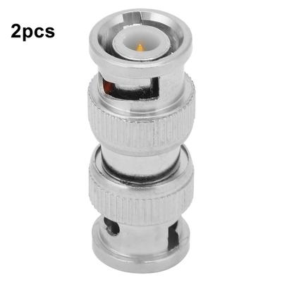 2pcs BNC Male To BNC Male Coaxial Connector RF Adapter for CCTV Security Camera, Knurled  Design, Strong Anti Interference Capability, Stable