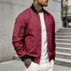 Men's Jacket with Stand Collar Long Sleeve Button Front Color Casual Cardigan Coat