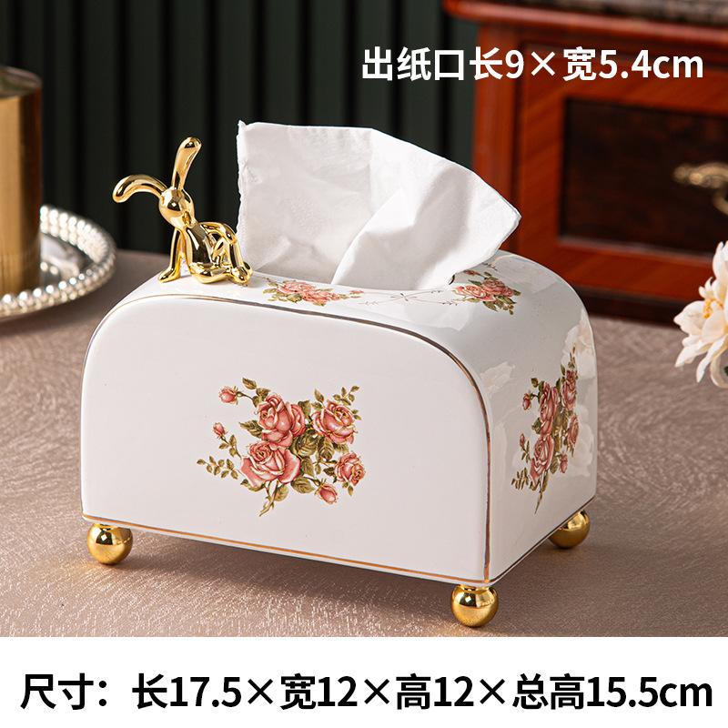 European Style Ceramic Small Paper Box, Living Room Paper Box, Home Dining Room Coffee Table, Creative Tissue Box
