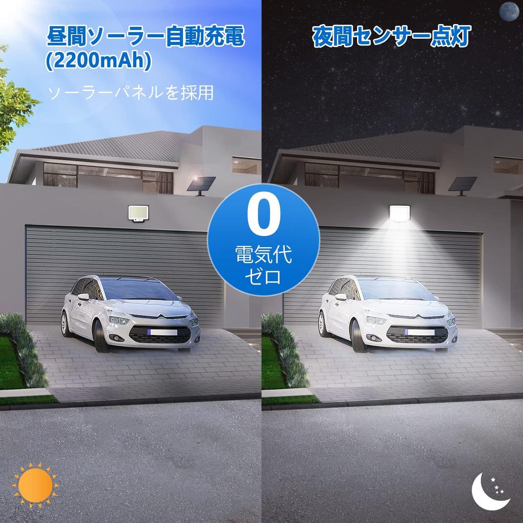 [2023 Solar Light with Remote Control] Solar-Powered Motion Sensor Light, 228 LEDs, 5m Cable, 3000 Lumens, 120° Adjustable Angle, 3 Lighting Modes,