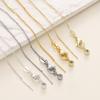 2/4Pcs/Lot 14/18K Gold Plated Flat Round Chain Thrusting Pin Adjustable Chains For DIY Necklace Jewelry Making Accessories