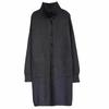 Sweaters Coat Cardigan for Women Autumn Winter Large Size Vintage Loose High-neck Long Sleeve Knit Long Sweaters Jacket