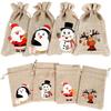 12pcs Halloween Drawstring Bag Packaging Valentine's Day Gift Bag Party Festival Gift Bag Christmas Cloth Drawstring Bag