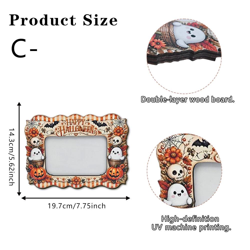 Halloween Vintage Ghost Pumpkin Holiday Atmosphere Home Photo Display Stand Commemorative Frame
